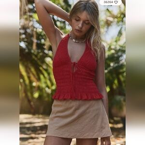 My Little Micro Mini Cotton-Linen Skort